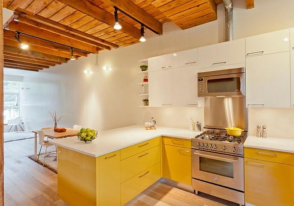 έπιπλα κίτρινο ξύλο κουζίνα οικιακή οροφή ρουστίκ
