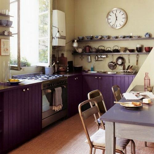 γαλλική διακόσμηση ιδέα κουζίνας μοβ