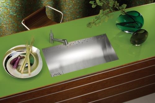 νεροχύτης κουζίνας με ντουλάπι βάσης πράσινη επιφάνεια βροχή elkay