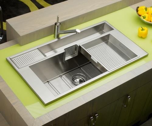 νεροχύτης κουζίνας με ξύλινο ντουλάπι βάσης πράσινο