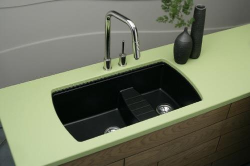 νεροχύτης κουζίνας με ντουλάπι βάσης πράσινη μαύρη λεκάνη