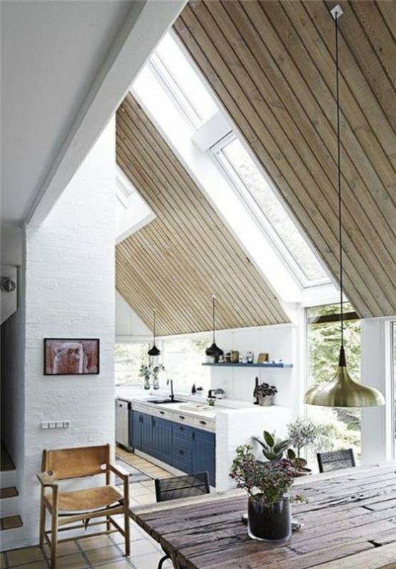 Εξοπλισμός κουζίνας διαμερίσματος τελευταίου ορόφου ιδέες διακόσμησης οροφής με κουζίνα 48