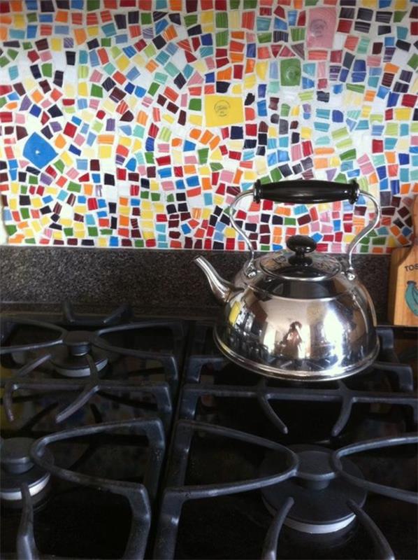 πλακάκια κουζίνας πλακάκια τοίχου χρώμα μωσαϊκά πλακάκια πολύχρωμη κουζίνα πίσω τοίχου
