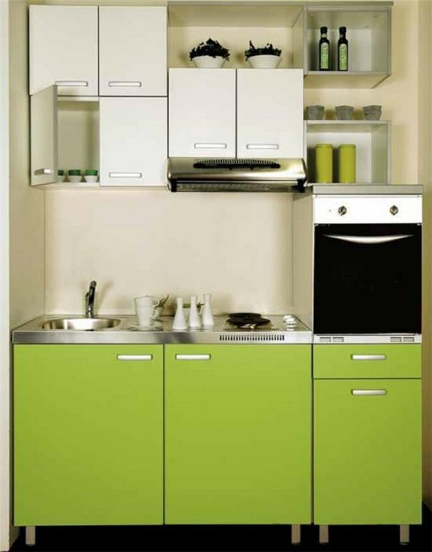 Αντικατάσταση μπροστινών κουζινών ντουλάπια κουζίνας σύγχρονης κουζίνας μήλο πράσινο λευκό