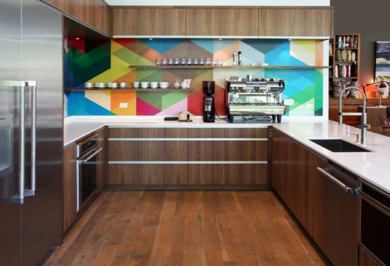 ιδέες σχεδιασμού κουζίνας μοτίβο χρώματος πίσω τοίχου κουζίνας