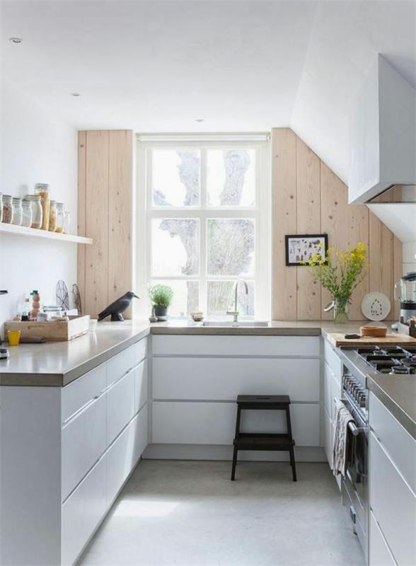 ιδέες κουζίνας μικρές εγκαταστάσεις σχεδιασμού κουζίνας όμορφο ξύλο τοίχου προφοράς