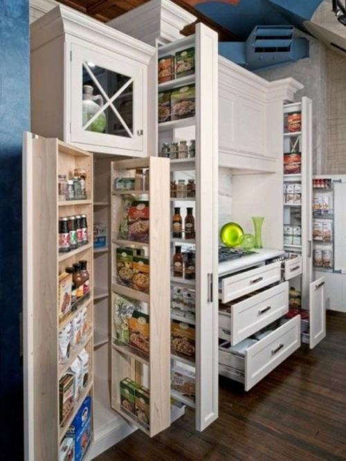 ιδέες κουζίνας σύστημα ντουλαπιών με άφθονο αποθηκευτικό χώρο