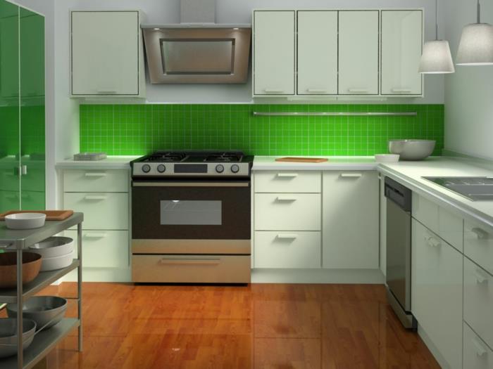 έπιπλα κουζίνας ikea πράσινη κουζίνα πίσω τοίχος σπιτικές ιδέες κουζίνα