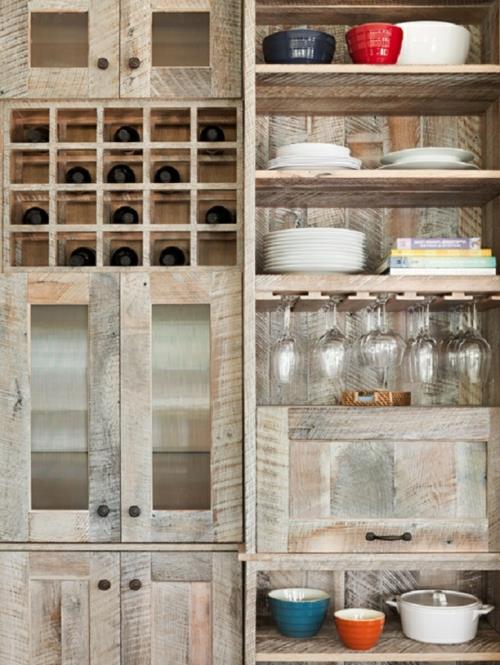 ντουλάπια κουζίνας με ανακυκλωμένες πόρτες εξοικονομούν χρήματα ρουστίκ ξύλο