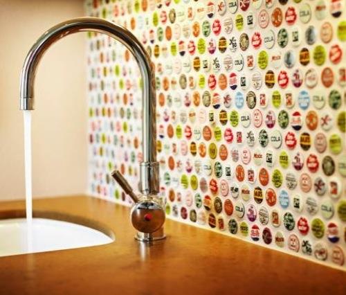 ιδέες πίσω τοίχου κουζίνας πολύχρωμο ενδιαφέρον πρακτικό νεροχύτη