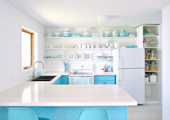 τάσεις κουζίνας 2019 μπλε και aqua ως όμορφες προφορές