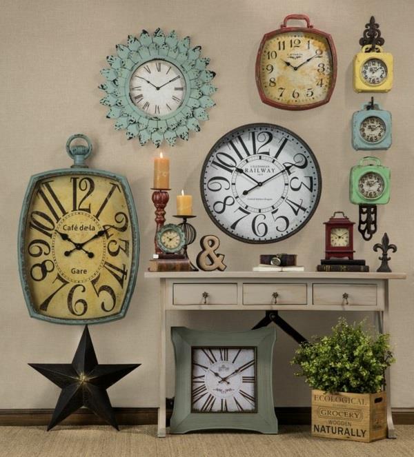 ρολόγια κουζίνας μοντέρνα ή vintage ρολόγια τοίχου ρετρό ιδέες διακόσμησης τοίχου