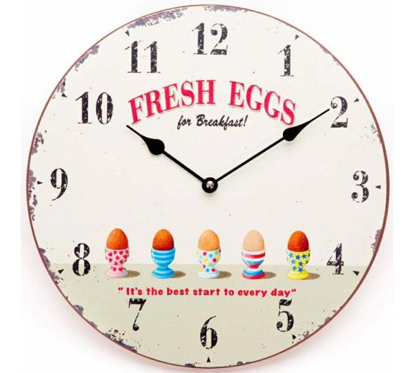 ρολόγια κουζίνας ρολόγια τοίχου vintage ιδέες διακόσμησης τοίχου αυγά πρωινού