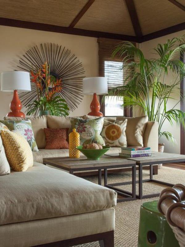 σαλόνι ουδέτερα χρώματα kentia palm