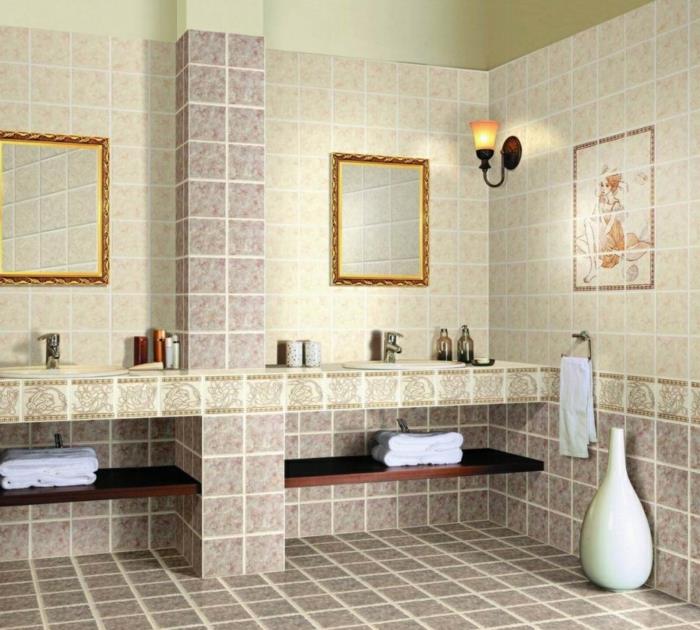 κεραμικά πλακάκια ιδέες μπάνιου πλακάκια μπάνιου τοίχο καθρέφτη ντεκό