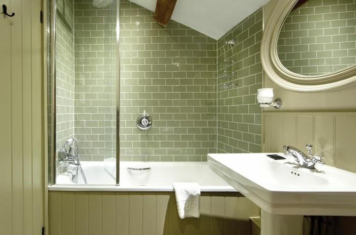 κεραμικά πλακάκια ιδέες σχεδιασμού τοίχου μπάνιου πράσινες