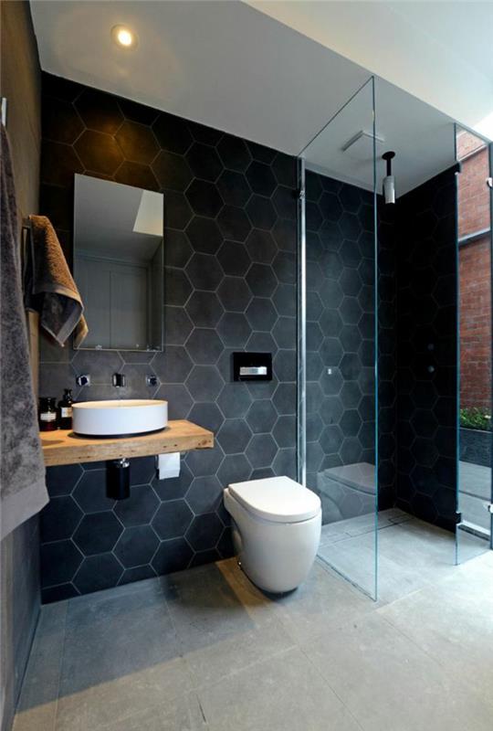 κεραμικά πλακάκια πλακάκια μπάνιου ελαφριά πλακάκια δαπέδου σκούρα γεωμετρικά πλακάκια τοίχου