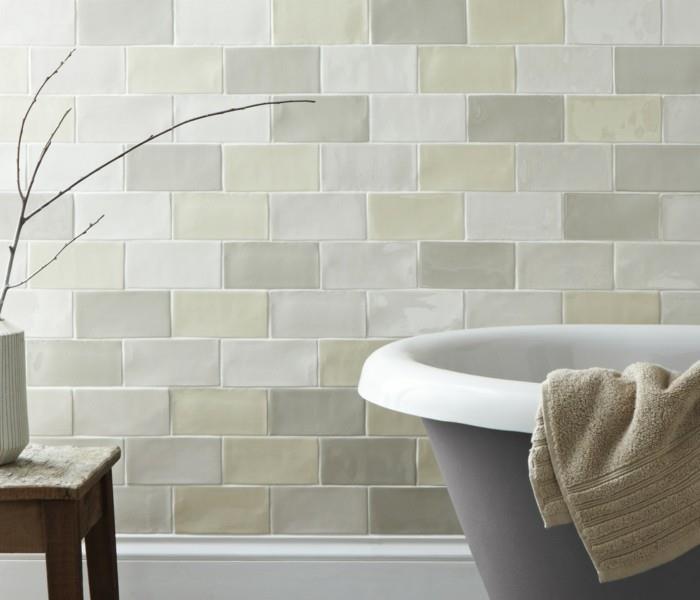 κεραμικά πλακάκια σχεδιασμός τοίχου μπάνιου μπανιέρα διακοσμητικές ιδέες