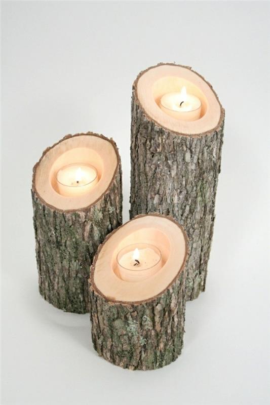 Λαμπάδα λαμπάδα ξύλινα ρουστίκ κεριά