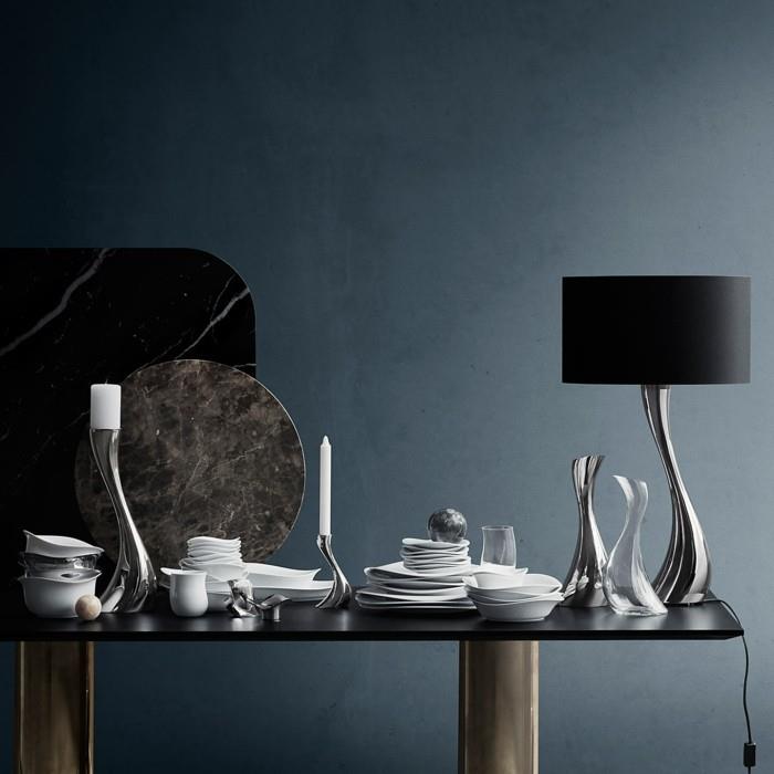 λαμπάδα ασημί σχεδιαστής Georg jensen cobra μοντέρνο επιτραπέζιο φωτιστικό