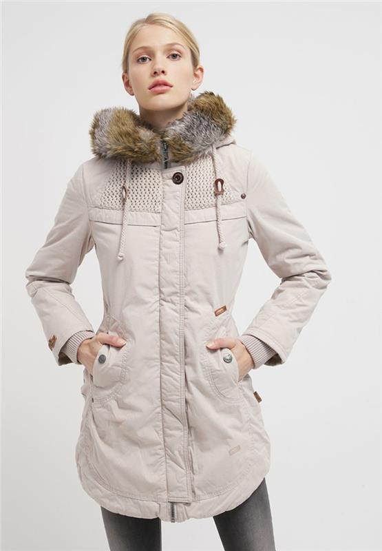 khujo χειμερινό παλτό callie parka λευκό