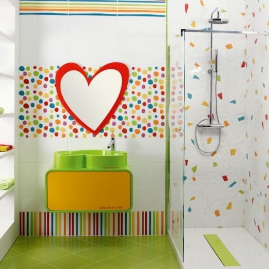 παιδικά εσωτερικά μπάνια πράσινα πλακάκια μπάνιου