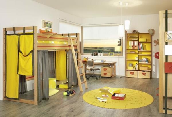παιδική κουκέτα-εικόνες-νεανικό-δωμάτιο-μωρό-κίτρινο-υφές