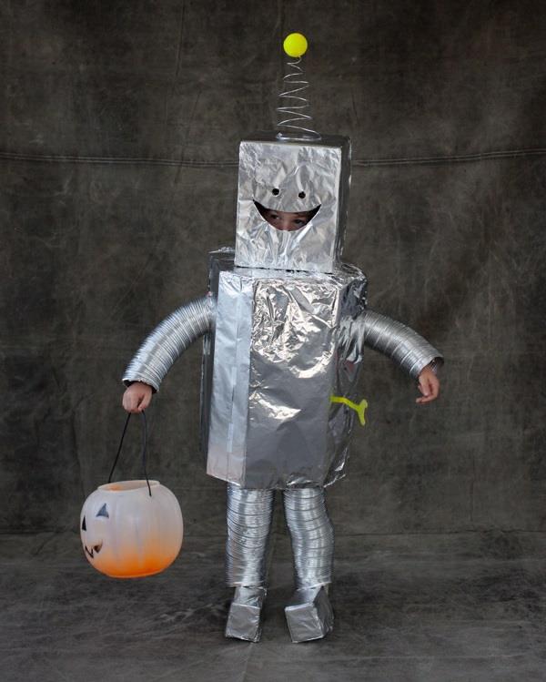 παιδικά κοστούμια αποκριών φτιάξτε τον εαυτό σας ρομπότ