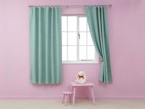 παιδικές κουρτίνες δωμάτιο κοριτσιού τοίχου χρώμα ροζ τιρκουάζ κουρτίνα αδιαφανές