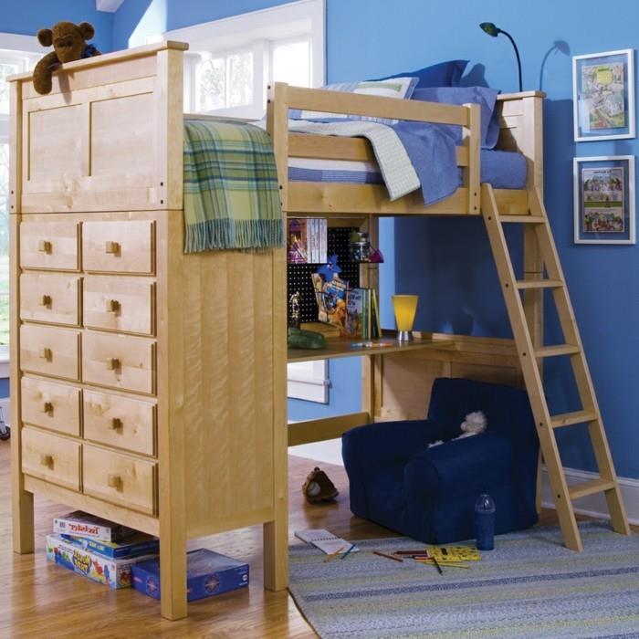 παιδικό κρεβάτι σοφίτας λειτουργικό γραφείο ντουλάπα αποθηκευτικός χώρος ιδέες