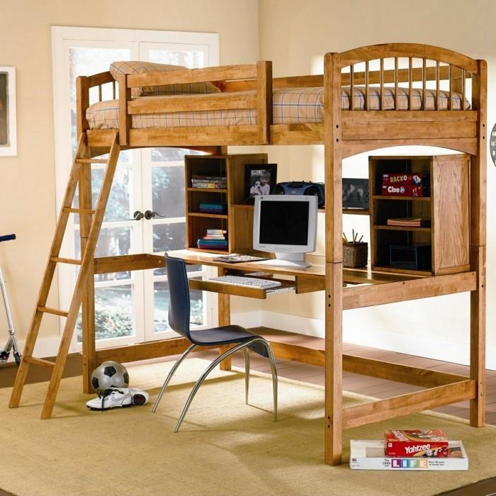 παιδικό κρεβάτι πατάρι ξύλινο γραφείο σχεδιασμός παιδικό δωμάτιο