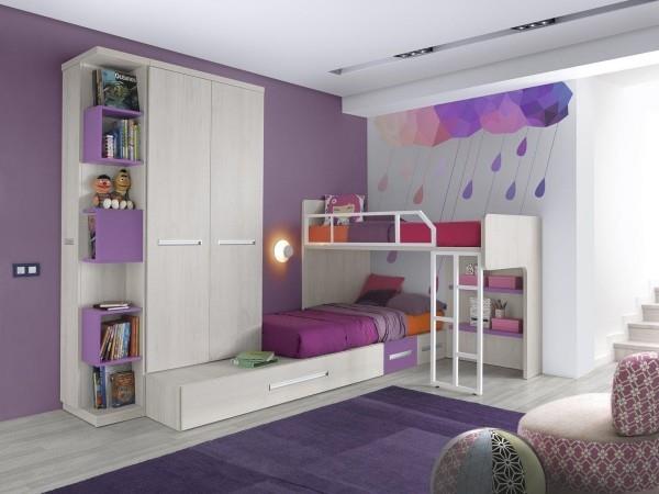 παιδικά κρεβάτια σοφίτας για μοβ δωμάτια