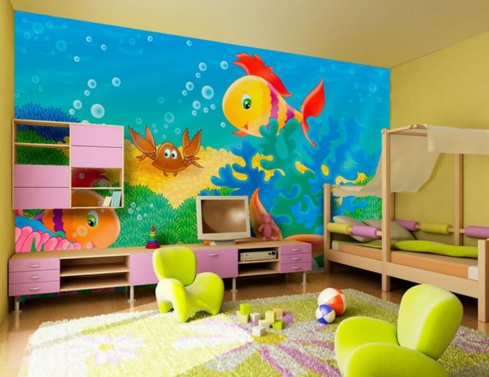 παιδικό χαλί χρωματιστό σχέδιο όμορφη διακόσμηση τοίχου