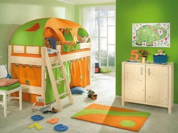 παιδικά δωμάτια κρεβάτια σκηνή κρεβάτι αστεία χρώματα