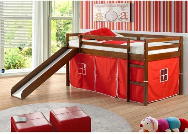 παιδικό δωμάτιο κρεβάτια σκηνή κρεβάτι κουκέτα κόκκινο