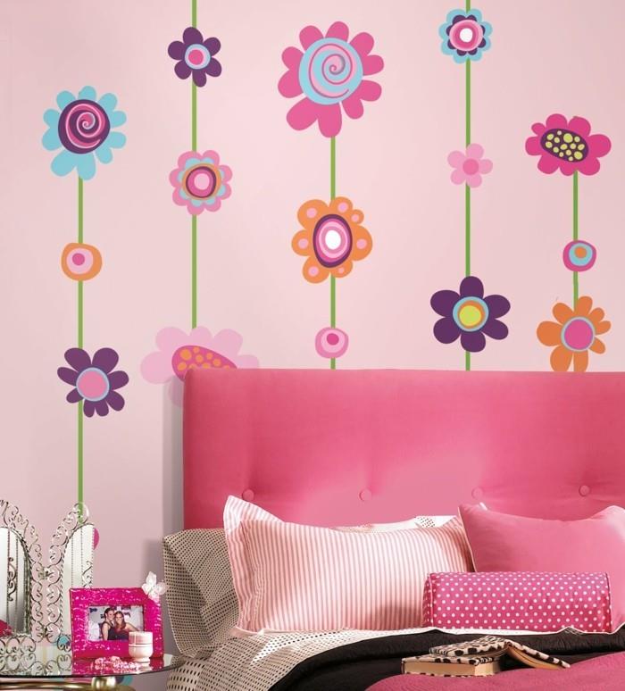 ιδέες διακόσμησης παιδικού δωματίου κορίτσια δωμάτιο νεολαίας διακοσμούν λουλούδια διακόσμησης τοίχου