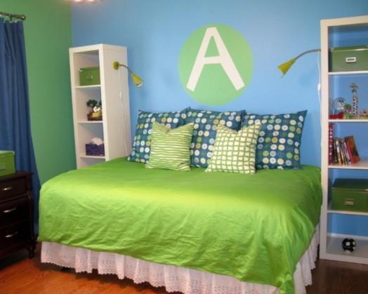 ιδέα σχεδιασμού χρώμα εσωτερικοί χώροι πράσινου παιδικού δωματίου
