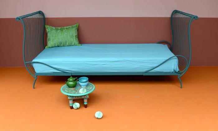 Επιπλώστε παιδικό δωμάτιο Agnès Emery κρεβατάκι πορτοκαλί πάτωμα