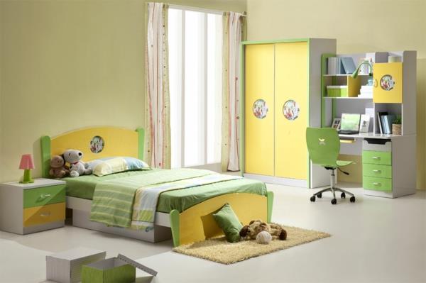 παιδικό δωμάτιο χρώμα σχεδιασμός χρωμάτων τοίχου παλέτα κίτρινο πράσινο