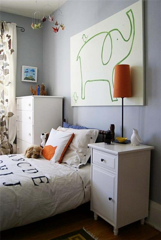 παιδικό δωμάτιο για αγόρια κρεβάτι σχεδιασμός τοίχων ελέφαντες