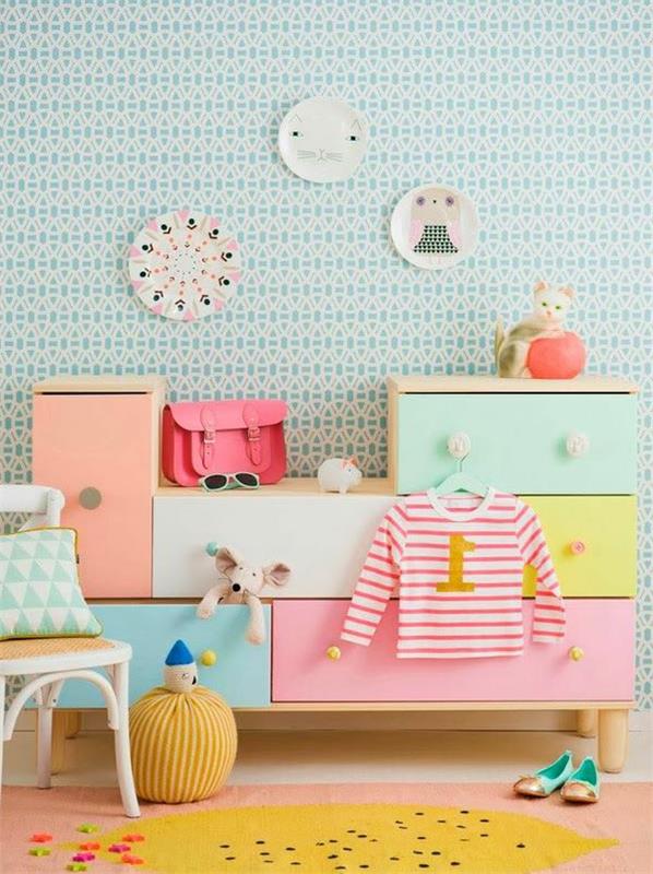 Ιδέες για ιδέες σχεδιασμού παιδικού δωματίου διακοσμήστε πολύχρωμα χαρούμενα έπιπλα