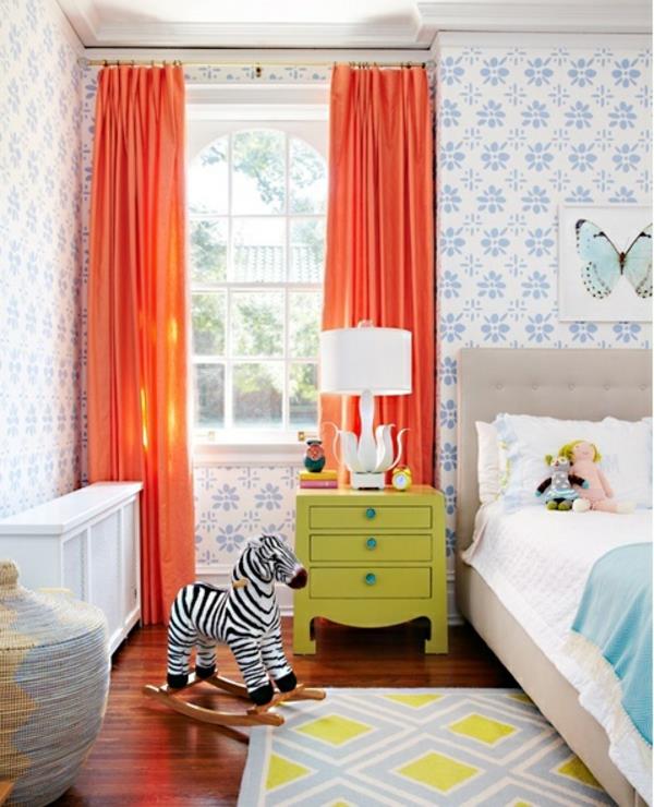 ιδέες Deco κουρτίνες προτάσεις πορτοκαλί ιδέες για σχεδιασμό παιδικού δωματίου