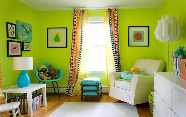 σχεδιασμός παιδικών δωματίων ιδέες deco πράσινα χρώματα τοίχων