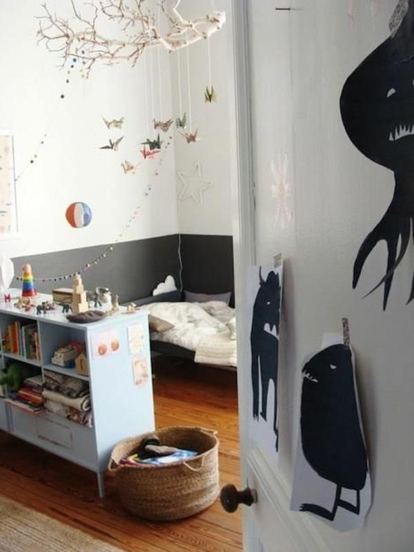 Ιδέες για διακόσμηση παιδικού δωματίου πρωτότυπο σχέδιο τοίχου