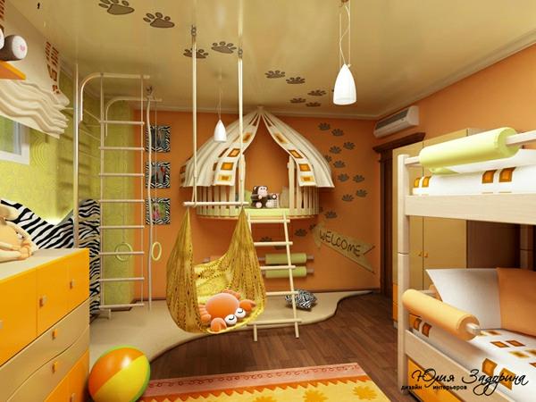 παιδικό δωμάτιο κίτρινη ατμόσφαιρα σχεδιαστικές ιδέες διακοσμήστε όμορφα χρώματα