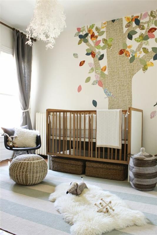 ιδέες σχεδιασμού παιδικού δωματίου διακοσμητικά αυτοκόλλητα τοίχου πολυέλαιος δέντρου