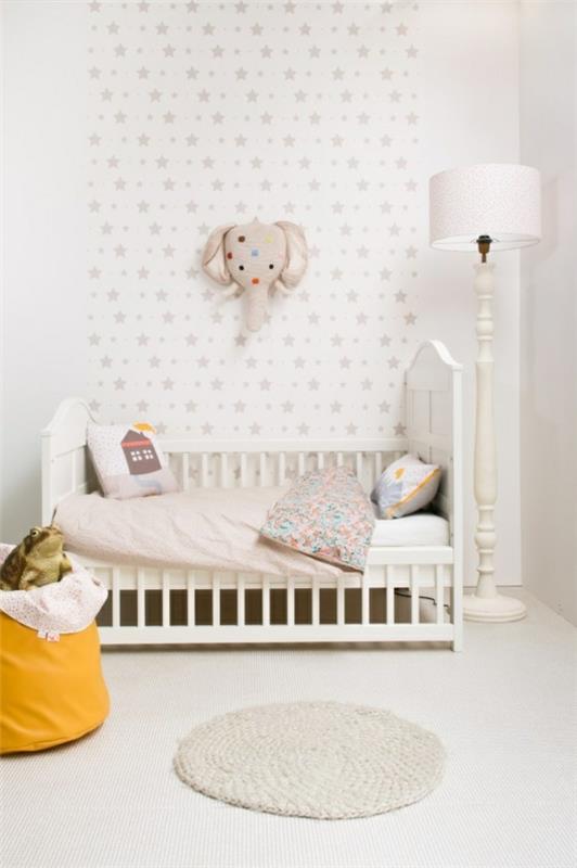 παιδικό δωμάτιο αστέρι διακόσμηση τοίχου ιδέες διακόσμησης διακόσμηση λευκό πουριστικό