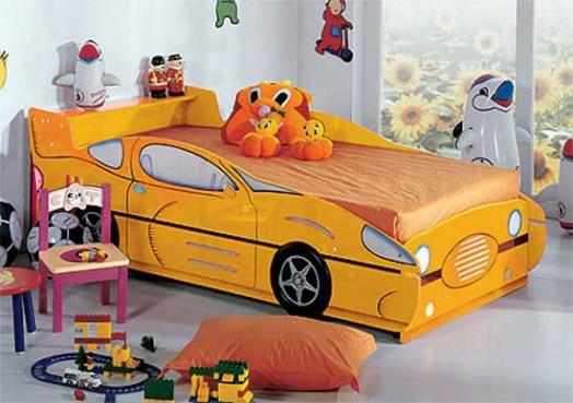 παιδικο δωματιο σχεδιο αγορι κρεβατι αυτοκινητο κίτρινο γρήγορο τολμώ