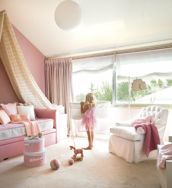 παιδικο δωματιο κοριτσι κρεβατι κρεβατι κεκλιμενη οροφη