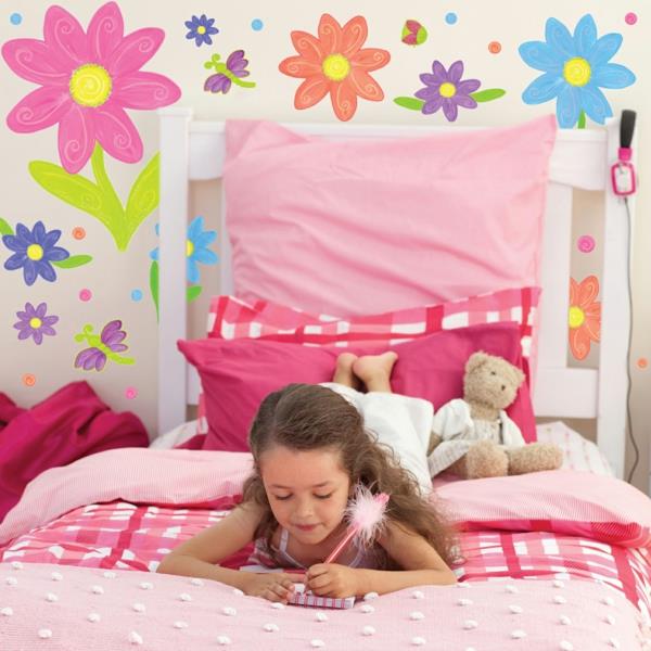 σχεδιασμός παιδικού δωματίου διακόσμηση δωματίου κοριτσιού τοίχου σχεδιασμός λουλουδιών